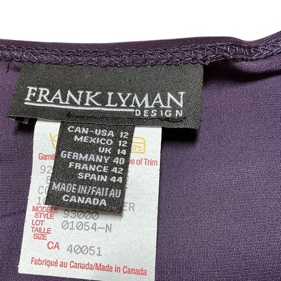 FRANK LYMAN Rusched Sleeves Pleated and Gathered Knee Length Dress NWT US Sz 12 - Picture 4 of 11